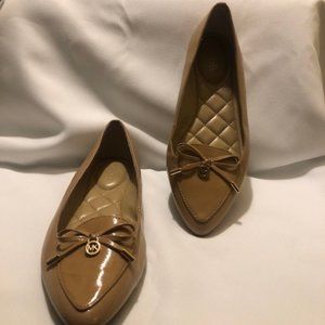Michael Kor Tan Leather Ballet Flats